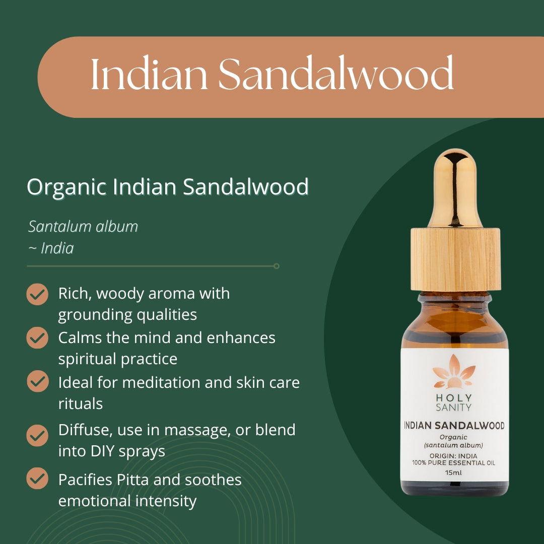 Organic Indian Sandalwood Essential Oil (15ml)