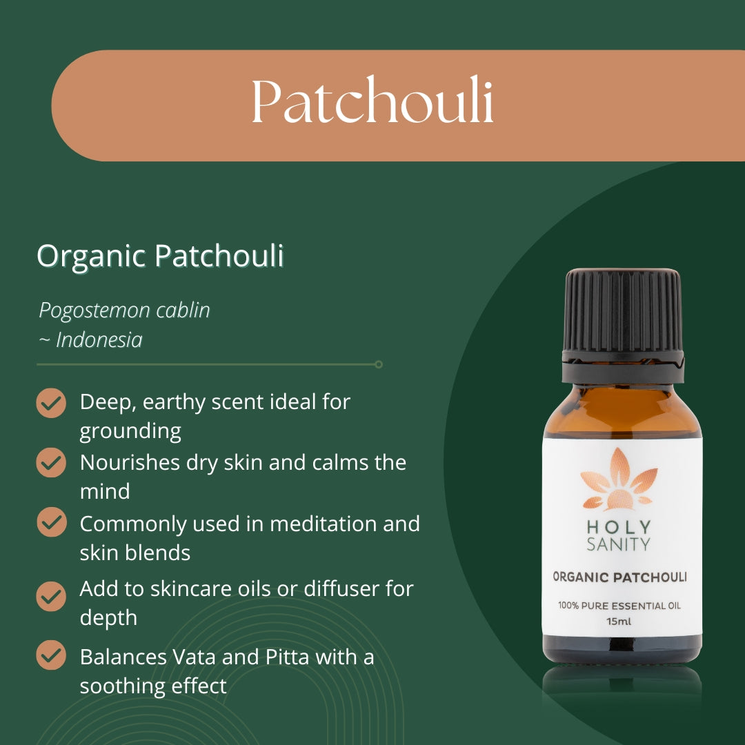 Organic Patchouli Essential Oil (15ml)