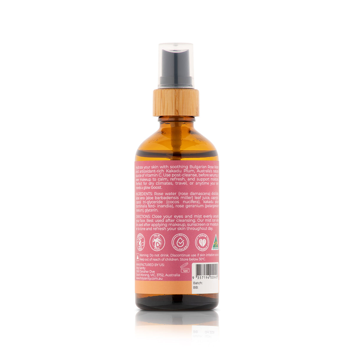 Rose Water Organic Toning Mist 100ml