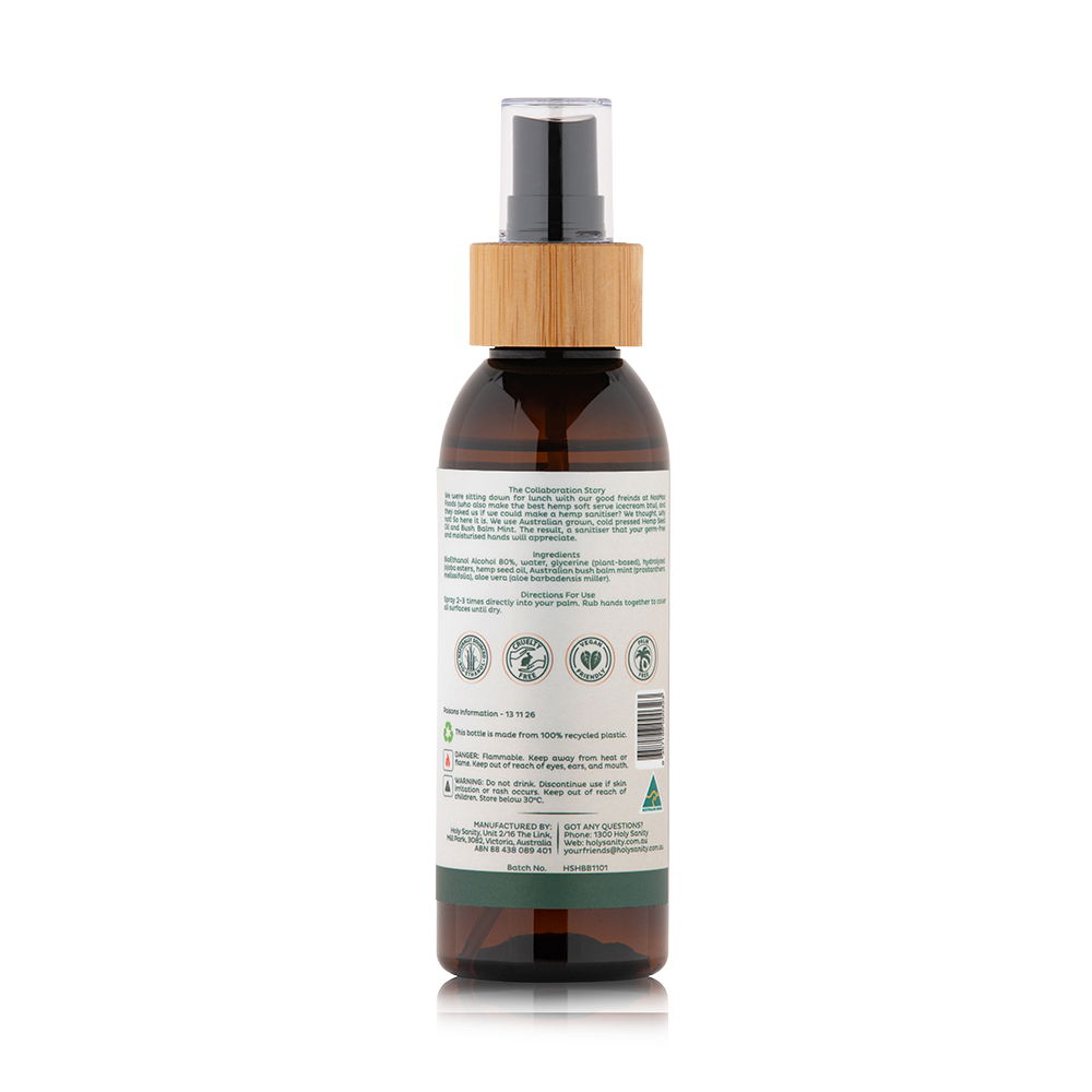 Hemp Seed & Australian Bush Balm Mint Sanitiser Spray (125ml)