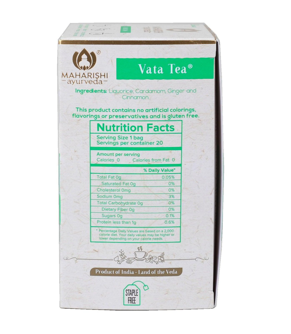 Vata Tea 20 tea bags - Holy Sanity 